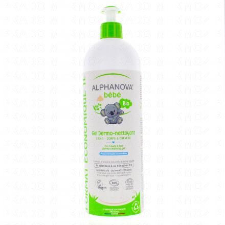 ALPHANOVA Bébé - Gel Dermo-nettoyant Bio 2en1 flacon 1l