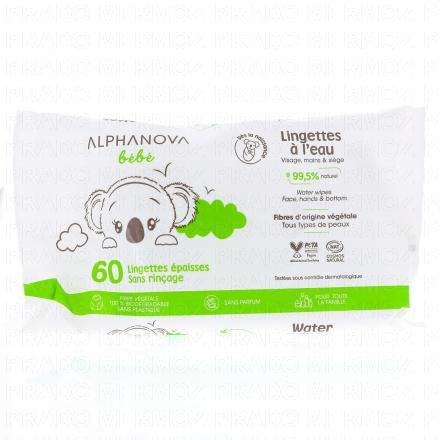 ALPHANOVA B&eacute;b&eacute; Lingettes &agrave; l'eau x60
