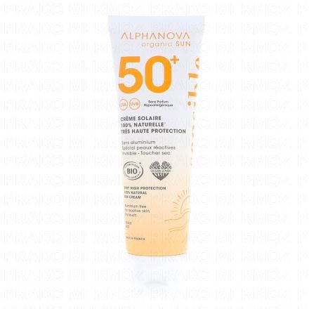 ALPHANOVA Organic Sun - Crème solaire très haute protection SPF50+ peaux sensibles tube 50g