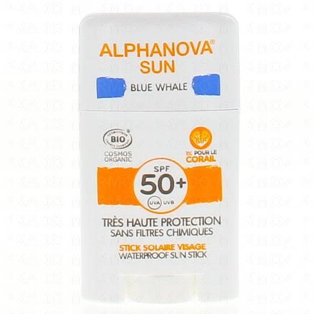 ALPHANOVA Organic Sun - Stick solaire SPF 50+ visage blue whale 12g