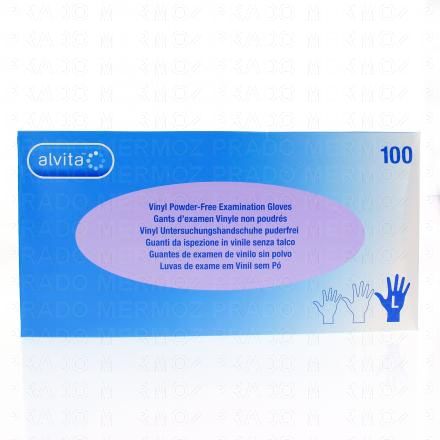 ALVITA gants d'examen Vinyle non poudrés boîte de 100 (taille l)