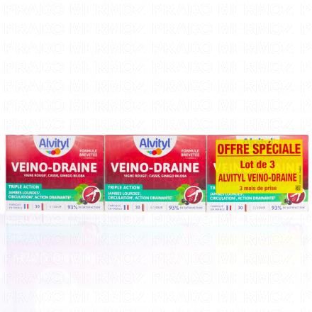 ALVITYL Bien-Etre Physique - Veino Draine lot de 3x30 g&eacute;lules