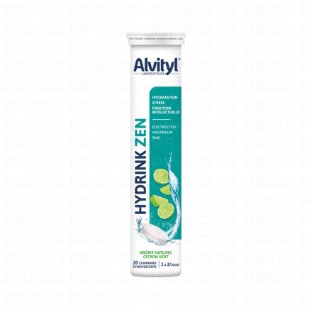 ALVITYL Hydrink Zen Ar&ocirc;me Citron Vert x20 Comprim&eacute;s Effervescents