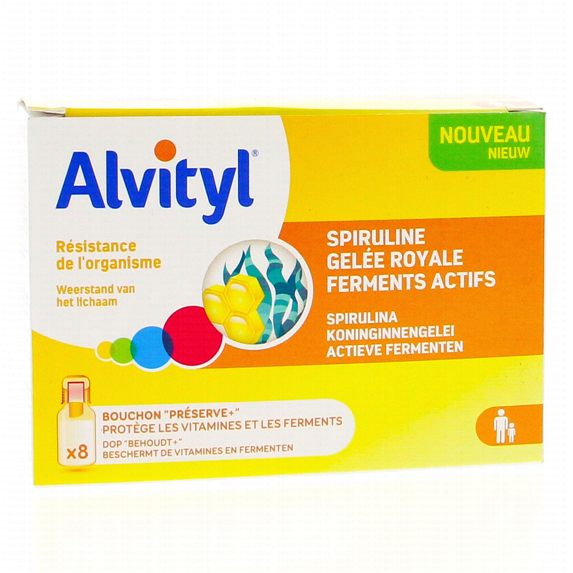 ALVITYL Résistance de l'organisme 8 flacons - Pharmacie Prado Mermoz