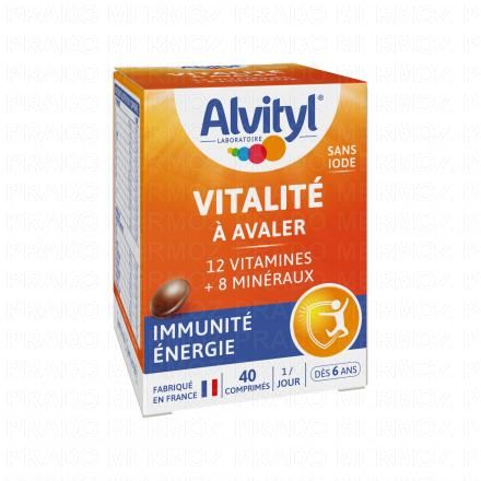 ALVITYL Vitalité - Comprimés vitamines et minéraux goût chocolat (40 comprimés)