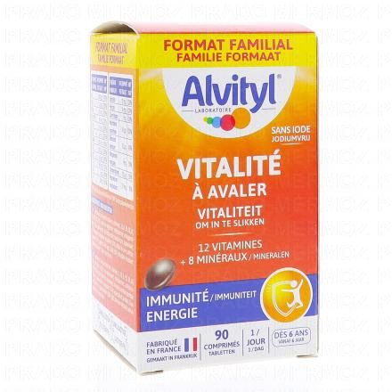ALVITYL Vitalit&eacute; - Comprim&eacute;s vitamines et min&eacute;raux go&ucirc;t chocolat (90 comprim&eacute;s)