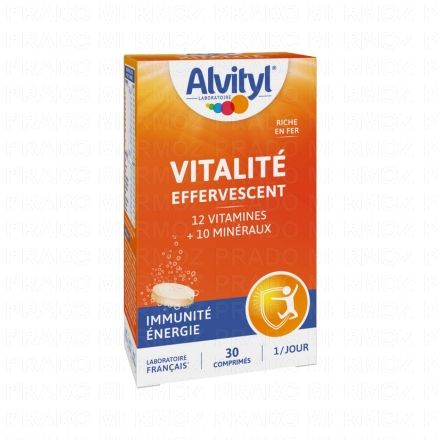 ALVITYL Vitalit&eacute; - Effervescent go&ucirc;t Orange sans sucres x30 comprim&eacute;s