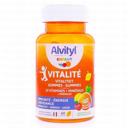 ALVITYL Vitalit&eacute; - Gummies vitalit&eacute; et min&eacute;raux go&ucirc;t citron, pomme, orange, fraise x60