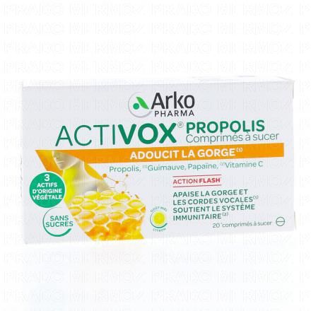 ARKOPHARMA Activox propolis - Adoucit la gorge 20 comprim&eacute;s &agrave; sucer