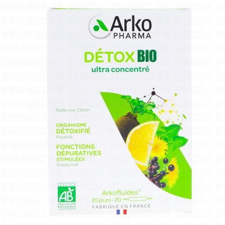 ARKOPHARMA Arkofluides d&eacute;tox bio boite de 20 ampoules