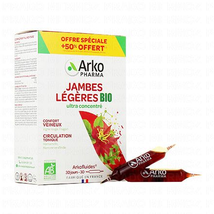 ARKOPHARMA Arkofluides jambes l&eacute;g&egrave;res BIO (bo&icirc;te 20 ampoules)