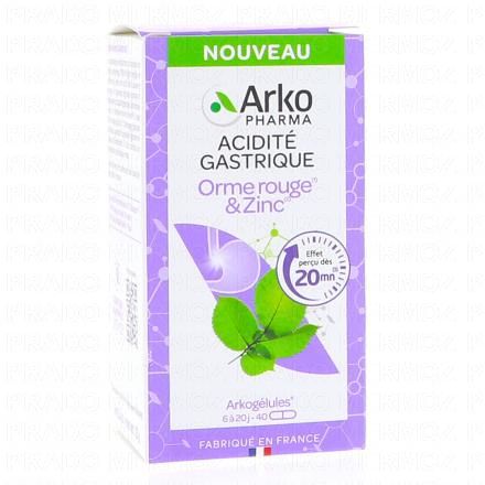 ARKOPHARMA Arkog&eacute;lules - Acidit&eacute; Gastrique Orme rouge & Zinc x40 G&eacute;lules