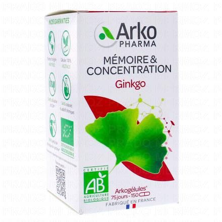 ARKOPHARMA Arkogelules - Ginkgo Bio (bo&icirc;te 150 g&eacute;lules)