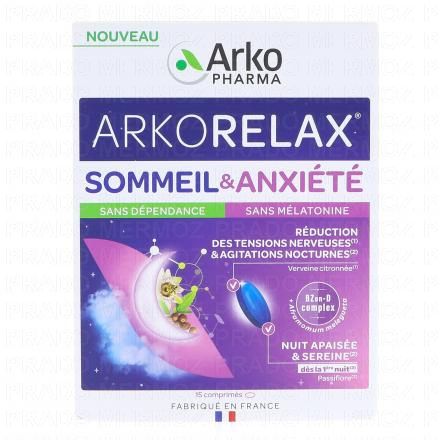 ARKOPHARMA Arkorelax - Sommeil & Anxi&eacute;t&eacute; (x15 comprim&eacute;s)