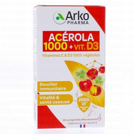 ARKOPHARMA Azinc Vitamine C+D3 20 comprim&eacute;s effervescents