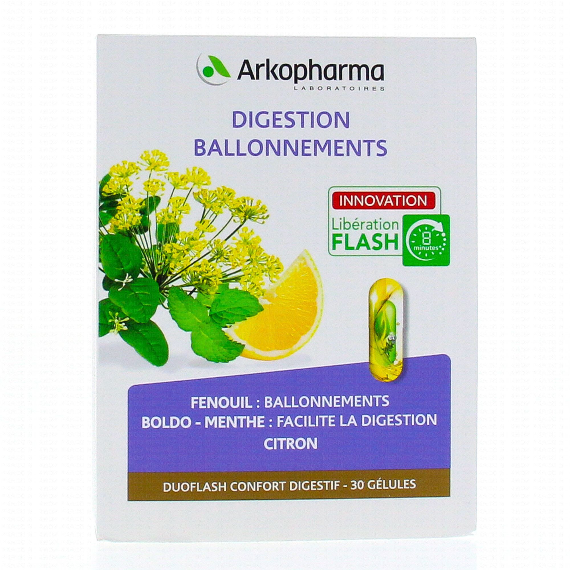 ARKOPHARMA Duoflash Digestion Ballonnements 30 gélules - Pharmacie en ...