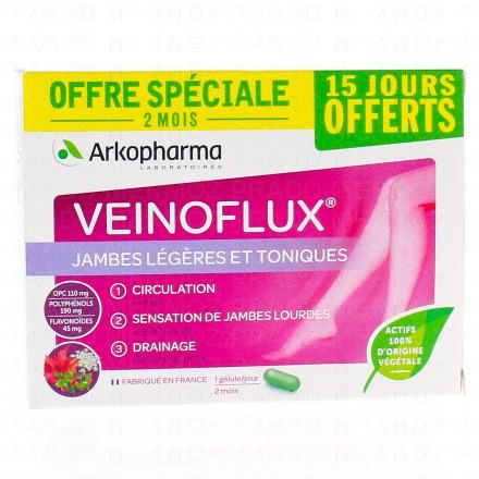 ARKOPHARMA Veinoflux jambes l&eacute;g&egrave;res et toniques (boite de 60 g&eacute;lules)