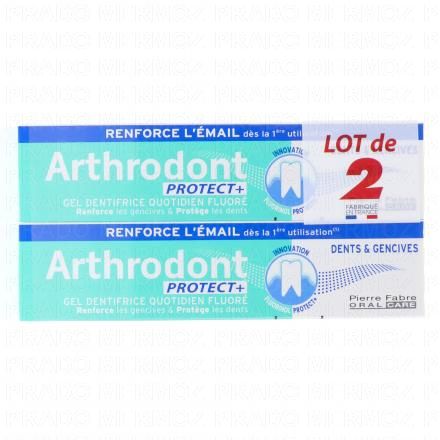 ARTHRODONT Protect+ - Gel dentifrice quotidien fluoré (2 tubes x 75ml)