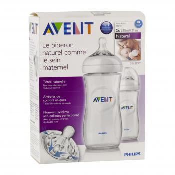 AVENT Natural biberon (lot de 2 x 330ml dès 3mois)