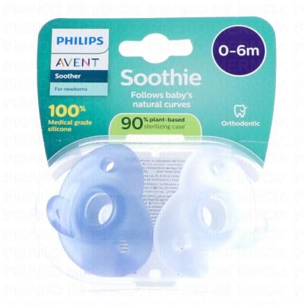 AVENT Soothie Sucettes nouveau né 0-6 mois (bleue)