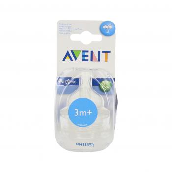 AVENT T&eacute;tine silicone d&eacute;bit moyen bo&icirc;te de 2