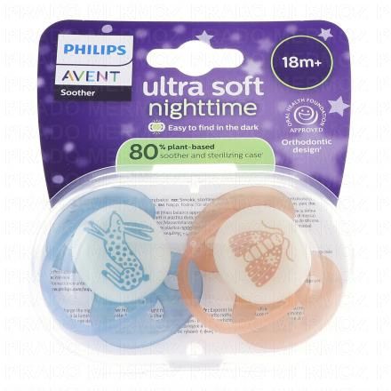 AVENT Ultra Soft - Sucette +18mois (spécial nuit nature)