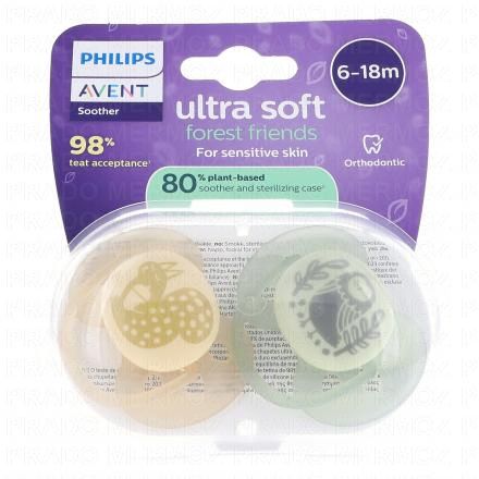 AVENT Ultra Soft - Sucette 6-18 mois (forest friends)