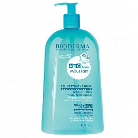 BIODERMA ABCDerm - Gel moussant doux visage & corps b&eacute;b&eacute; Flacon pompe 1L (flacon pompe 1l)