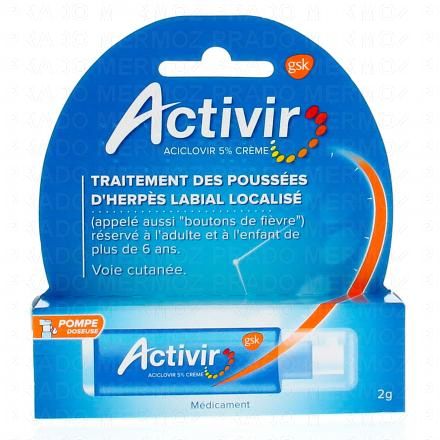Activir 5 pour cent (tube pompe de 2 g)
