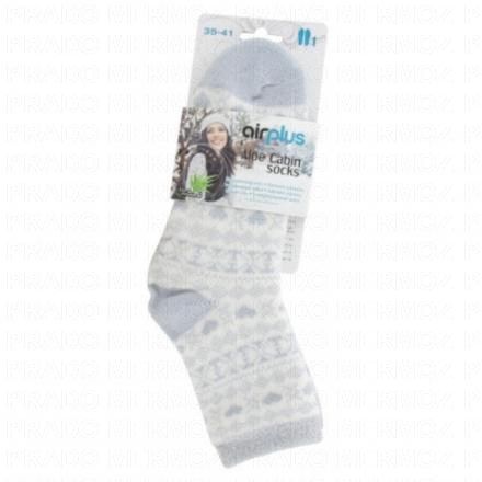 AIRPLUS Femme - Aloe Cabin Chaussettes Hydratantes (blanc gris)