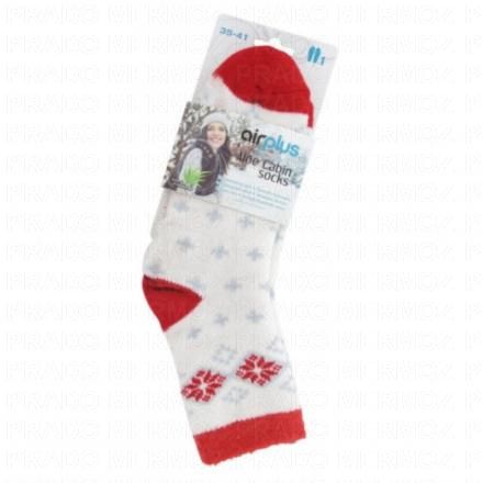 AIRPLUS Femme - Aloe Cabin Chaussettes Hydratantes (blanc rouge)