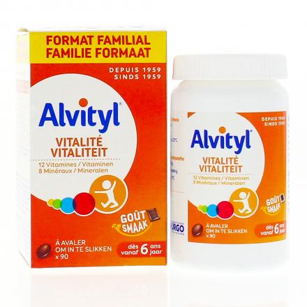ALVITYL Vitalité - Comprimés vitamines et minéraux goût chocolat (90 comprimés)