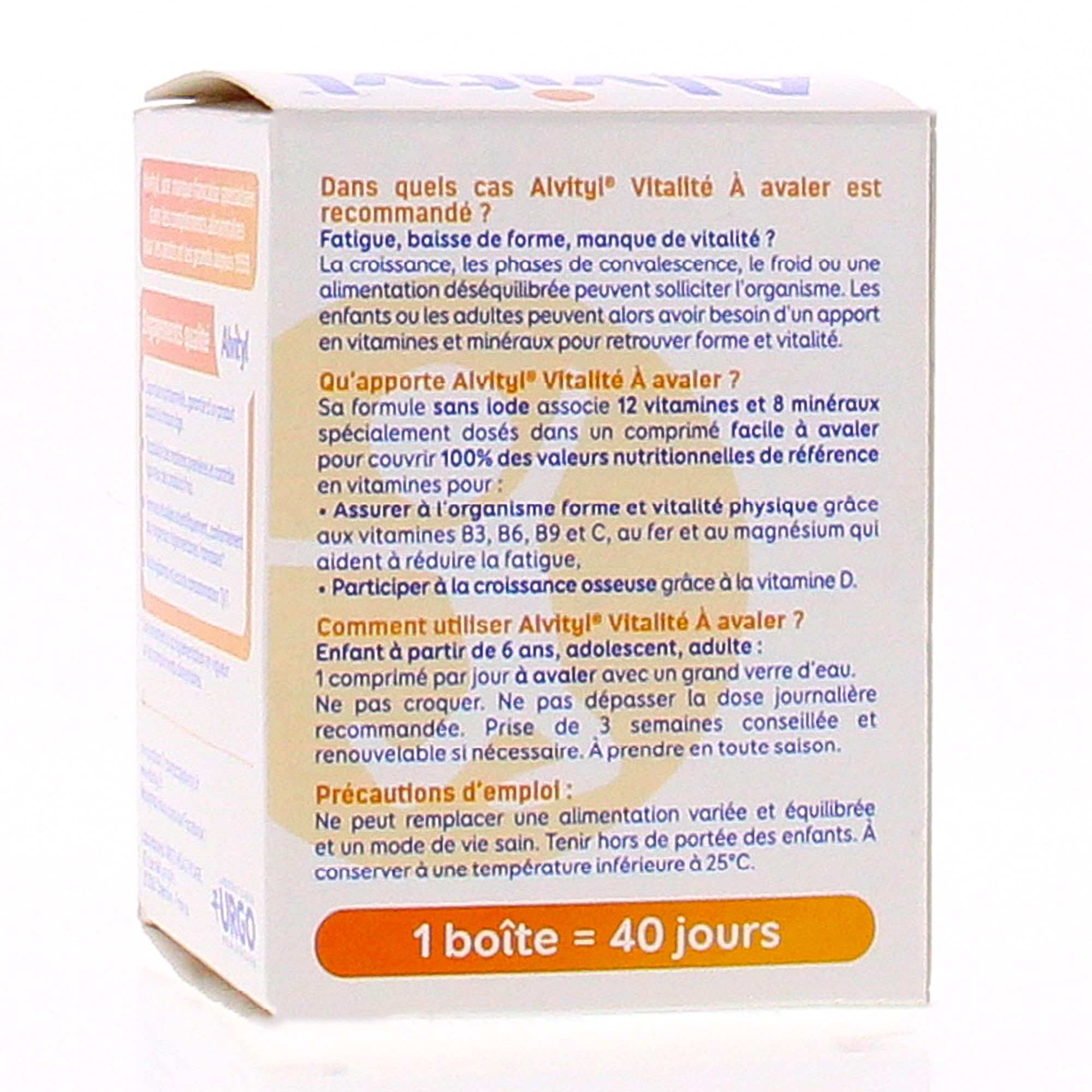 VITALITE - Vitamines Goût Chocolat, 40 Comprimés