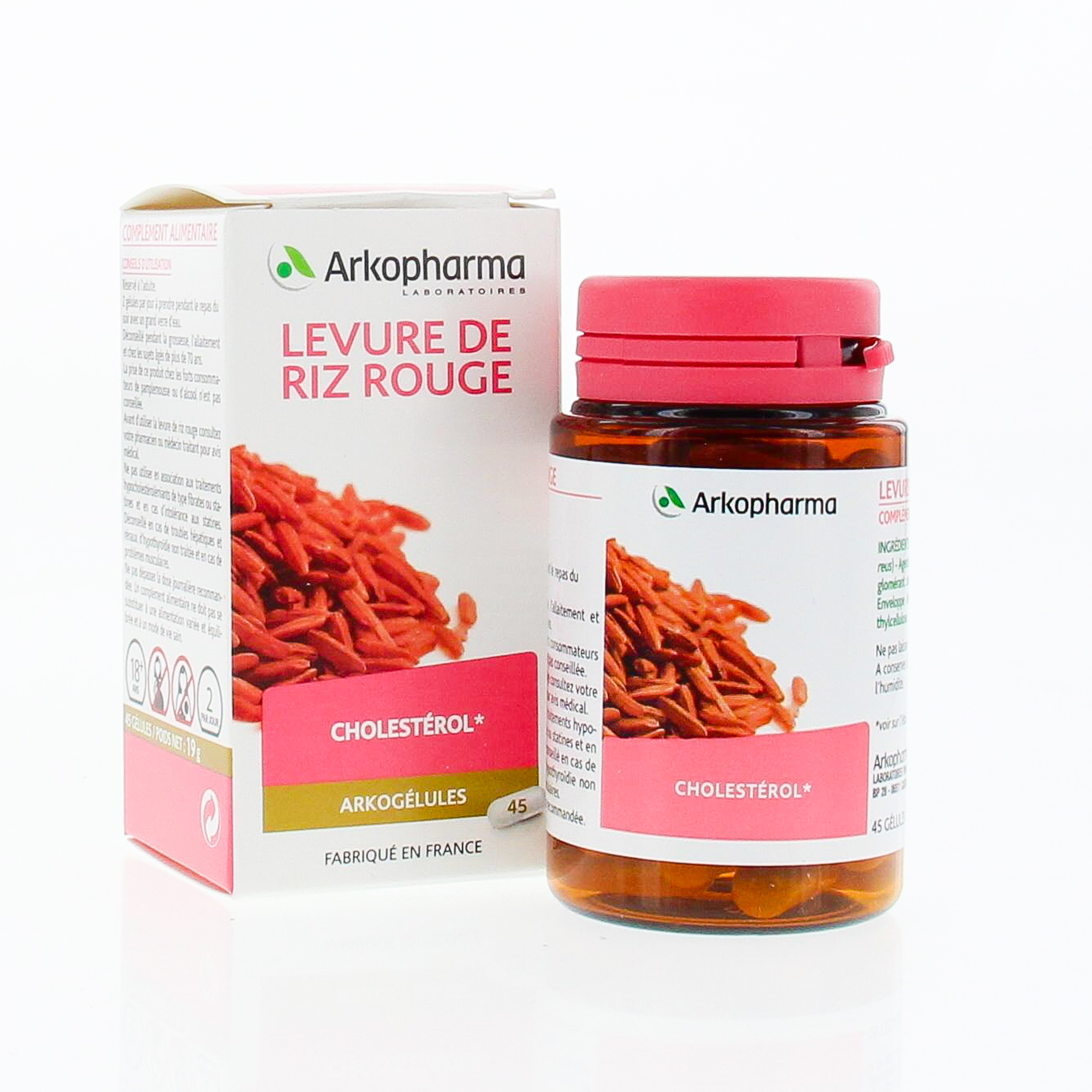 ARKOPHARMA Arkogélules levure de riz rouge cholestérol boîte 45 gélules