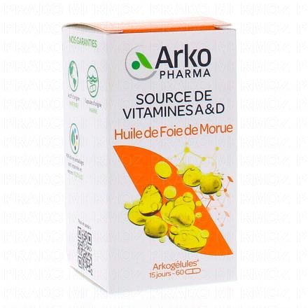 ARKOPHARMA Arkogelules - Huile de foie de morue (flacon de 60 capsules)