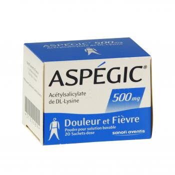 Aspégic 500 mg (boîte de 20 sachets-doses)