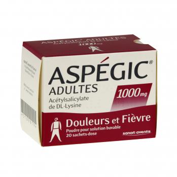 Aspégic adultes 1000 mg (boîte de 20 sachets-doses)
