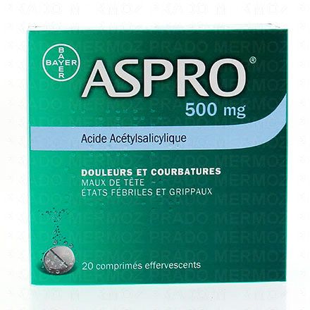 Aspro 500 effervescent (boîte de 20 comprimés)