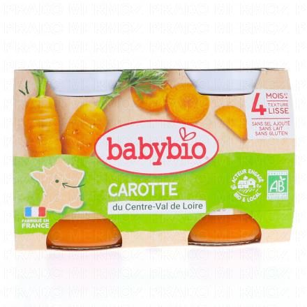 BABYBIO L&eacute;gumes - Petits pots carotte d&egrave;s 4 mois 2x130g