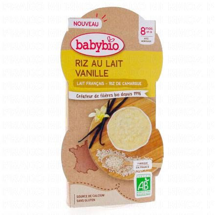 BABYBIO Desserts lactés - Riz au Lait de Vache Bio 2x100g dès 8mois
