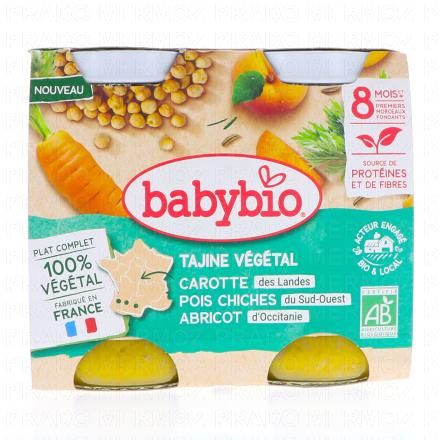 BABYBIO V&eacute;g&eacute;tal - Tajine V&eacute;g&eacute;tal Carotte Pois Chiches Abricot +8 Mois Bio 2x200 g