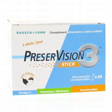 BAUSCH & LOMB PRESER VISION 3 stick Micro granulés x30