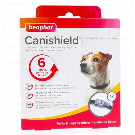 BEAPHAR Canishield - Collier Antiparasitaire Chiens (petite et moyenne taille 48cm)