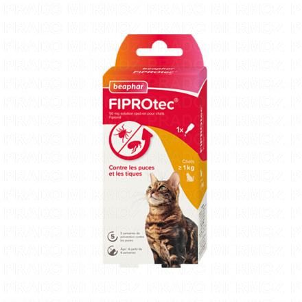 BEAPHAR Fiprotec 50mg solution spot-on pour chats x1 pipette