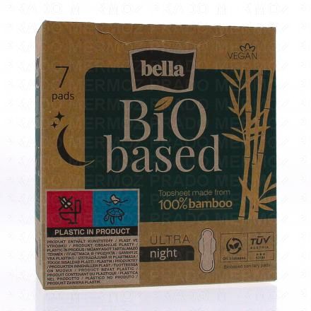 BELLA Bio Based Serviettes hygiéniques bambou ultra night x7