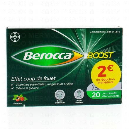 BEROCCA boost effervescent sans sucre (boîte de 20 comprimés- 2€ réduction)