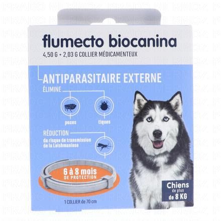 BIOCANINA Flumecto Collier Anti-Parasitaires 1 unité (chien +8kg)