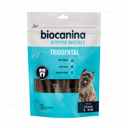 BIOCANINA Hygiène Bucco-dentaire - Triodental Petits chiens 5 - 10kg lamelles x15