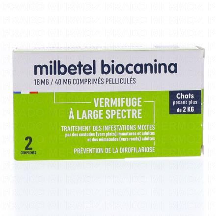BIOCANINA Vermifuge - Milbetel chat comprimés pelliculésx2