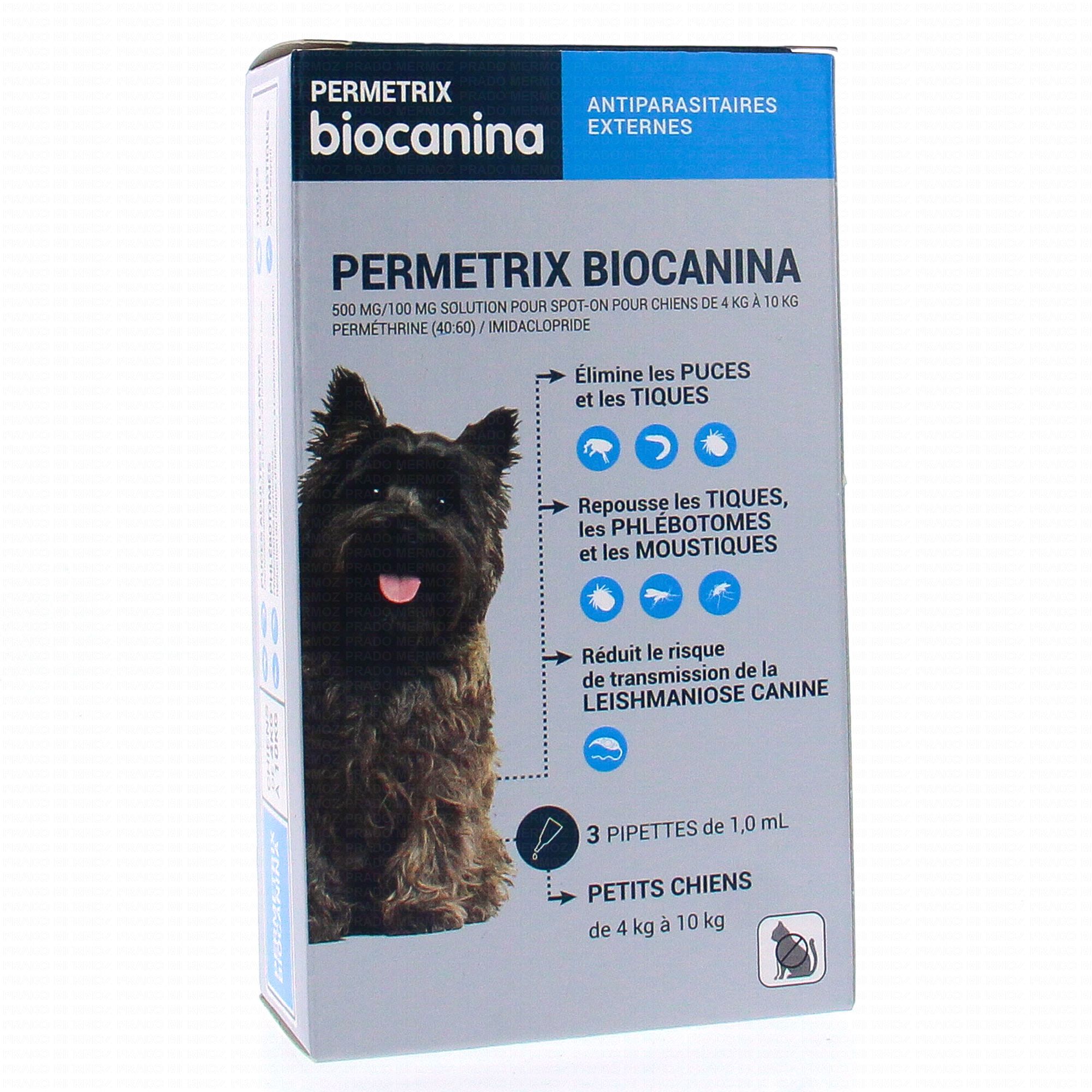 BIOCANINA ANTIPARASITAIRE EXTERNE CHIEN MOYEN 3 PIPETTES